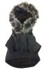 Ruff-Choppered Denim Fashioned Wool Pet Coat