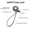 HAMATE 4FT Comfortable Dog Leash with the combination of Cowboy and Plaid Webbing,Matte Gold Zinc Alloy and Bells