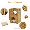 Rattan Cat Litter,Cat Bed with Rattan Ball and Cushion