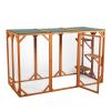 Spacious wooden cat cage with waterproof roof with adjustable pedals suitable