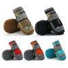 Pet Non-Skid Booties, Waterproof Socks Breathable Non-Slip with 3m Reflective Adjustable Strap Small to Large Size (4PCS/Set) Paw Protector
